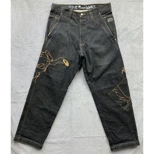 VTG Studio By Southpole Embroidered Denim Jeans 34  Looney Tunes Wile E Coyote